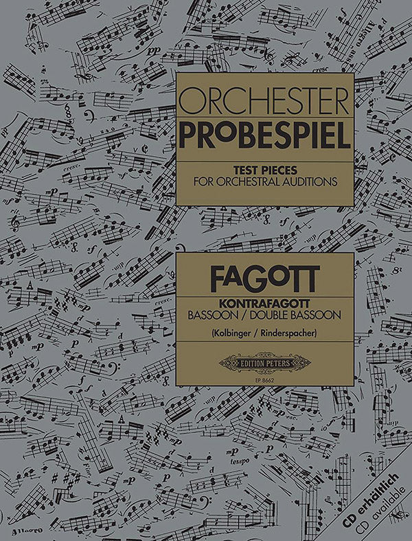 Test Pieces for Orchestral Auditions: Bassoon, Double Bassoon Cover Image