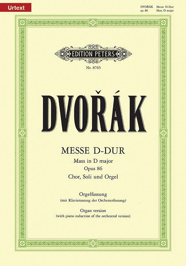 Mass in D Op. 86 (Organ Version with Piano Reduction of Orchestral Version) Cover Image