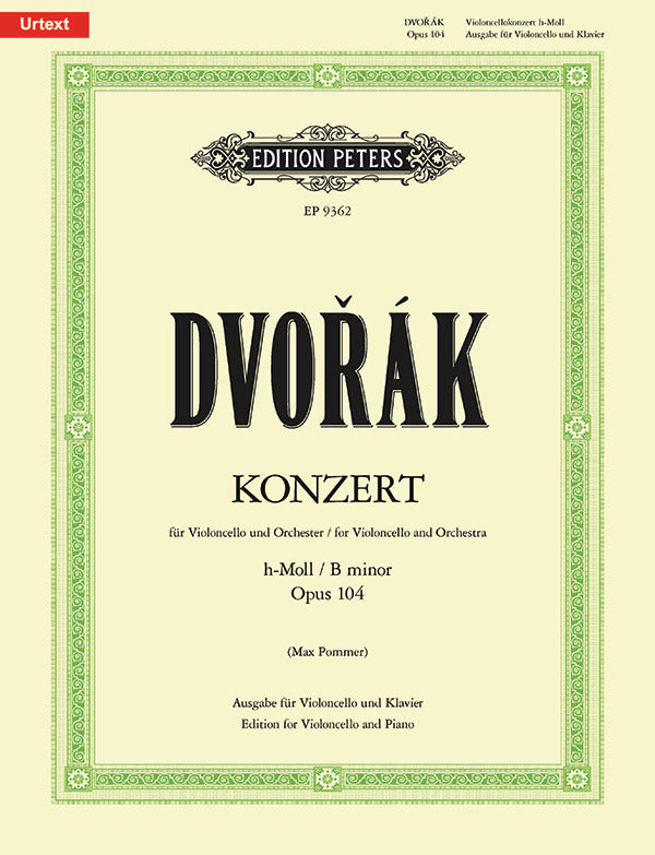 Cello Concerto in B minor Op. 104 (Edition for Cello and Piano) Cover Image