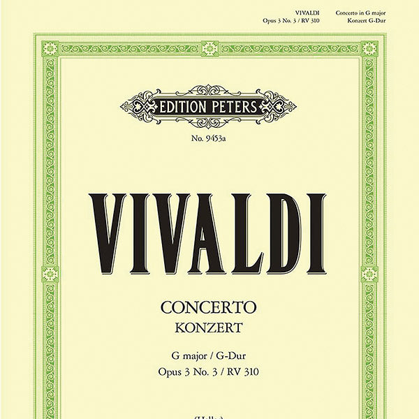 Violin Concerto in G Op. 3 No. 3 (RV 310) (Edition for Violin and Piano) Cover Image