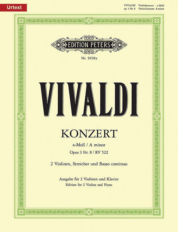 Concerto in A minor Op. 3 No. 8 (RV 522) (Edition for 2 Violins and Piano) Cover Image