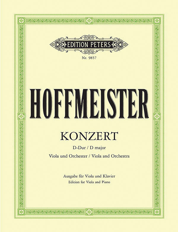 Viola Concerto in D (Edition for Viola and Piano) Cover Image