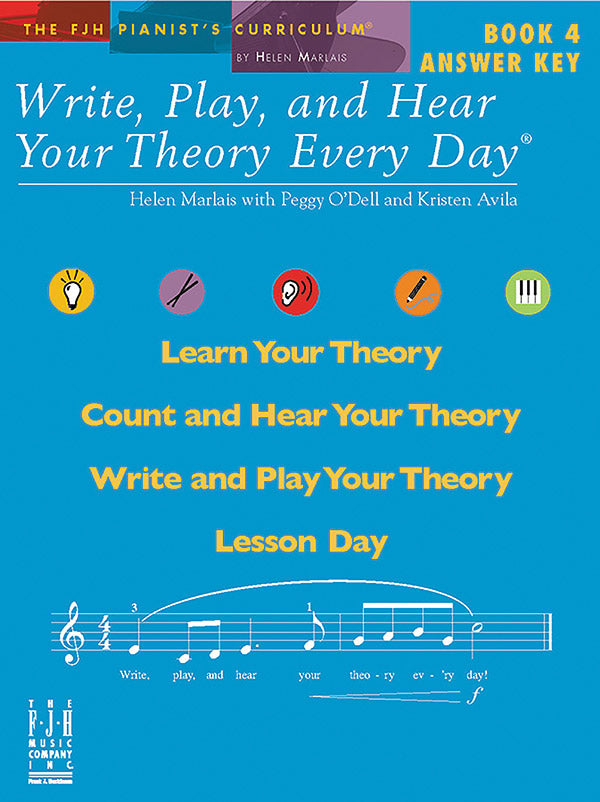 Write, Play, and Hear Your Theory Every Day, Answer Key, Book 4 Cover Image