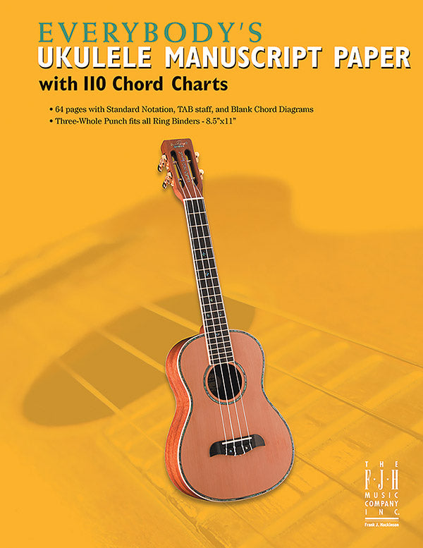 Everybody's Ukulele Manuscript Paper with 110 Chord Charts Cover Image