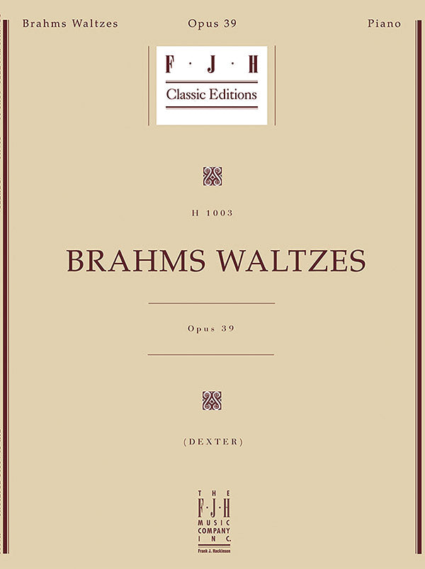 Brahms Waltzes, Op. 39 Cover Image