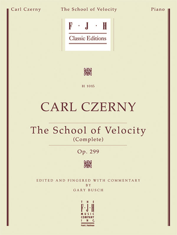 Carl Czerny: School of Velocity (Complete), Op. 299 Cover Image