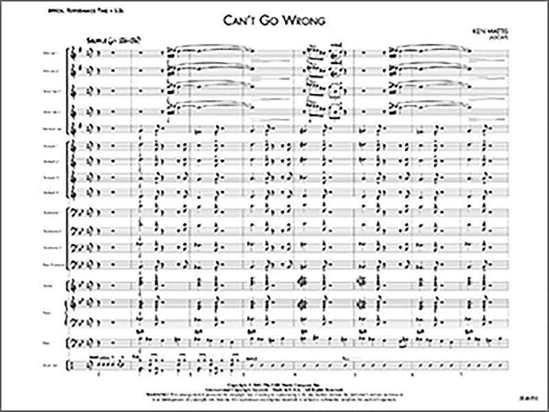 Can't Go Wrong Sheet Music Preview