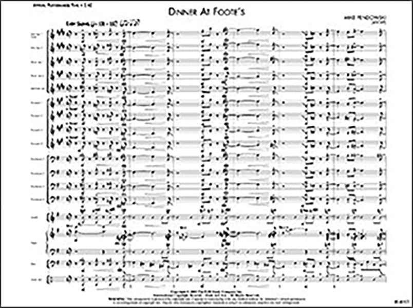 Dinner at Foote's Sheet Music Preview