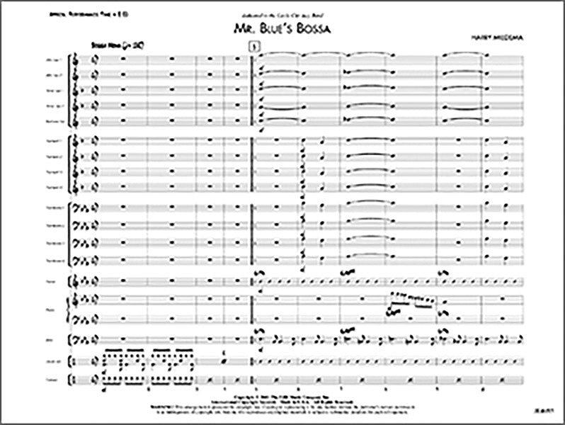 Mr. Blue's Bossa: Cabasa Sheet Music Preview