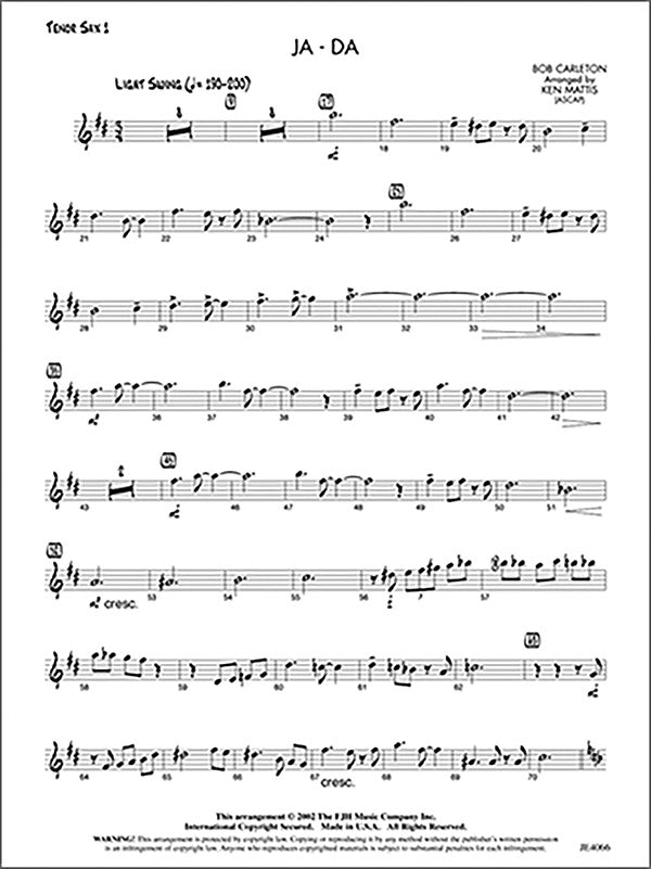 Ja-Da: Score Sheet Music Preview