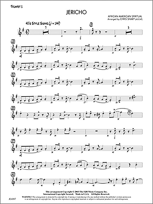 Jericho: Trombone 4 Sheet Music Preview