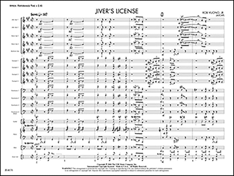 Jiver's License Sheet Music Preview