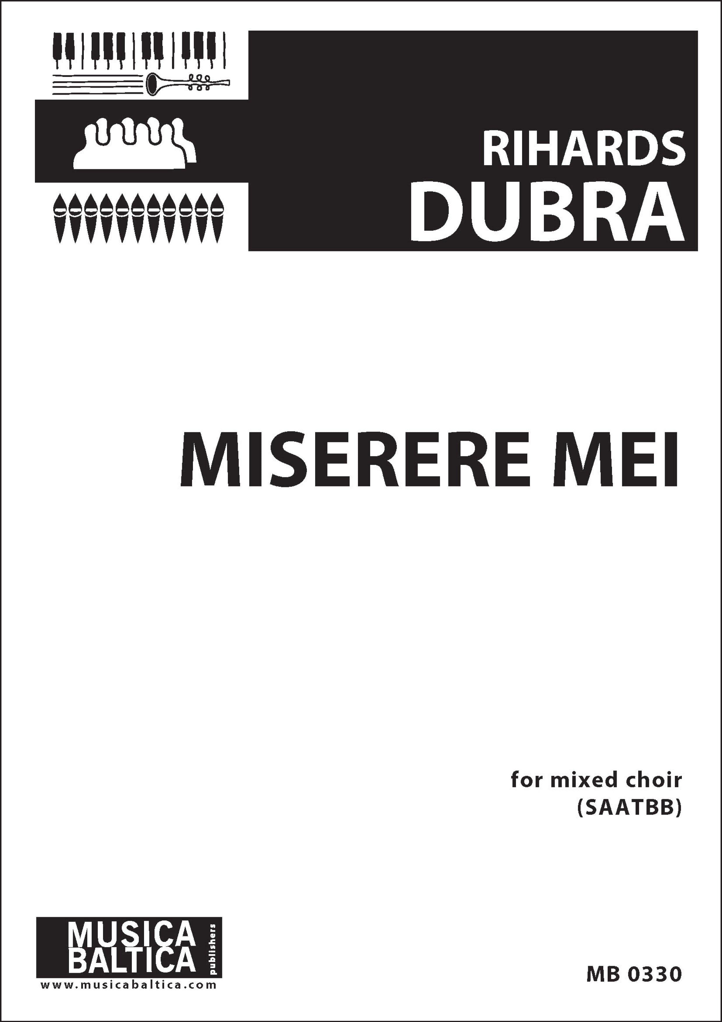 Miserere mei for SAATBB Choir Cover Image