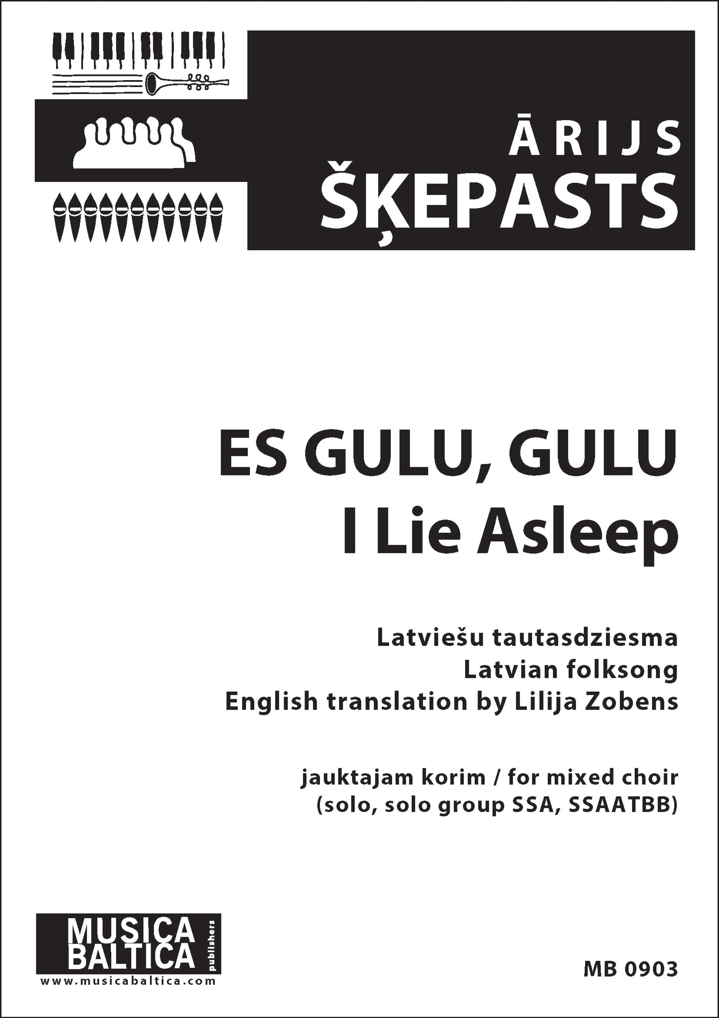 I Lie Asleep (Es gulu, gulu) for SATB Choir Cover Image