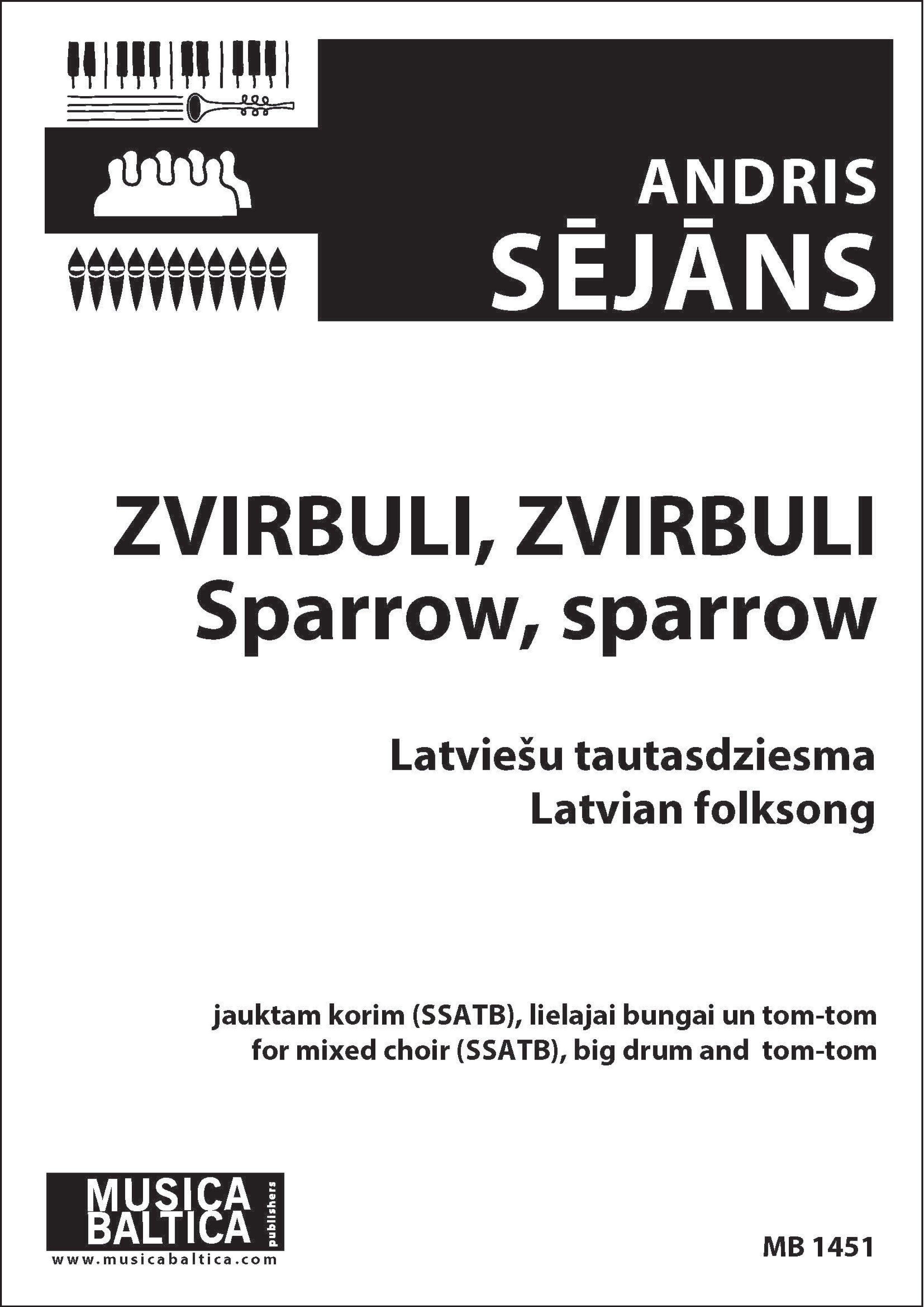 Zvirbuli, zvirbuli (Sparrow, Sparrow) (Mixed Choir) Cover Image