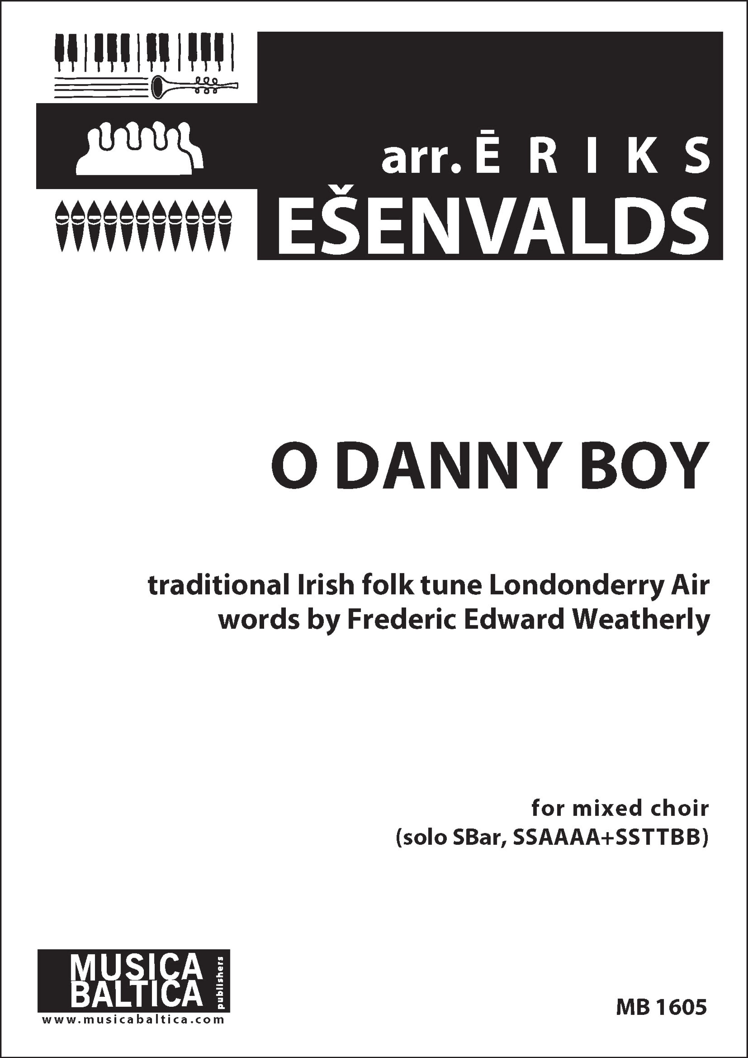 Danny Boy for Mixed Choir (Soprano/Baritone Solo, SSAAAA, SSTTBB) Cover Image