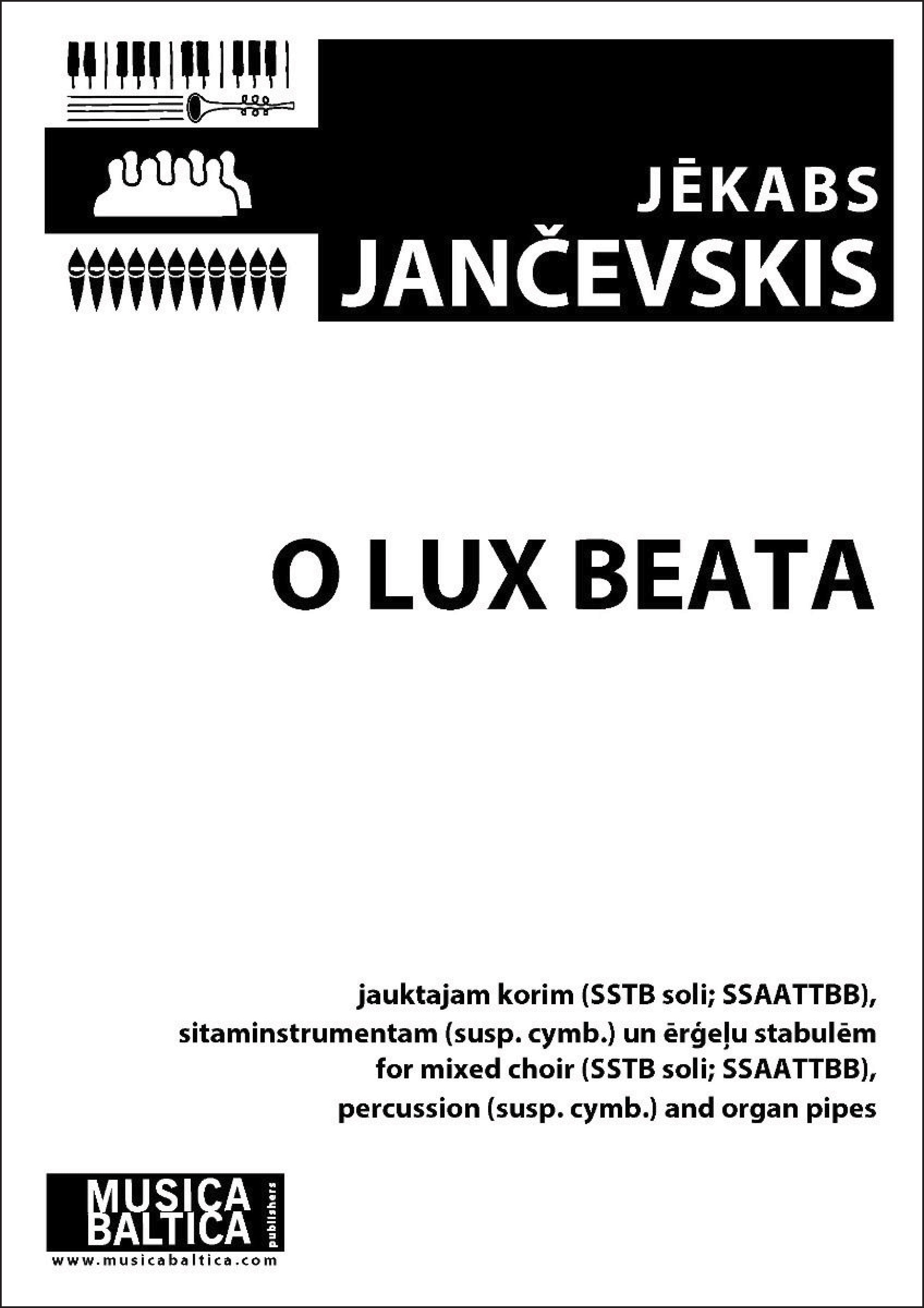 O Lux Beata (Mixed Choir) Cover Image