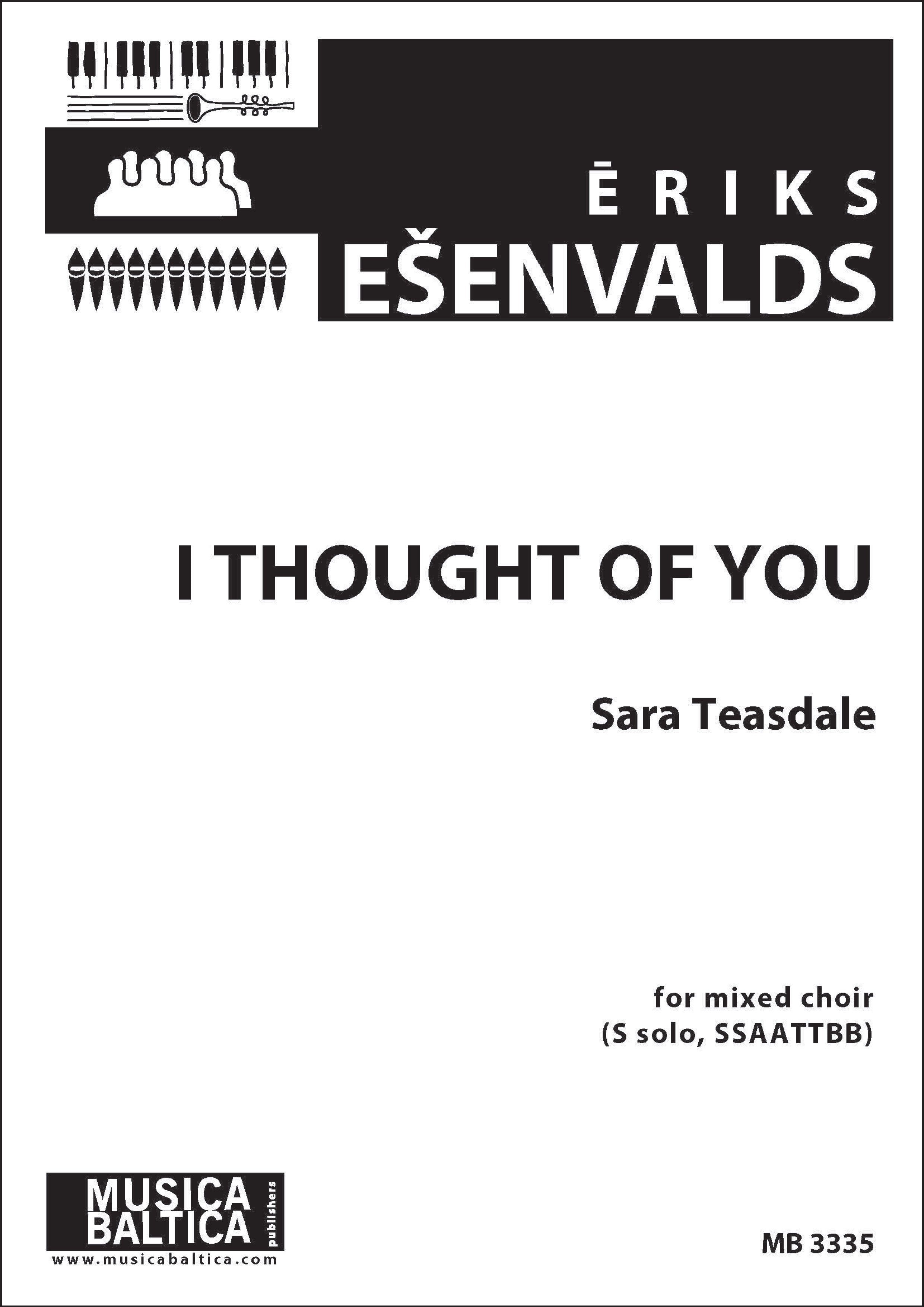 I Thought of You (Mixed Choir) Cover Image