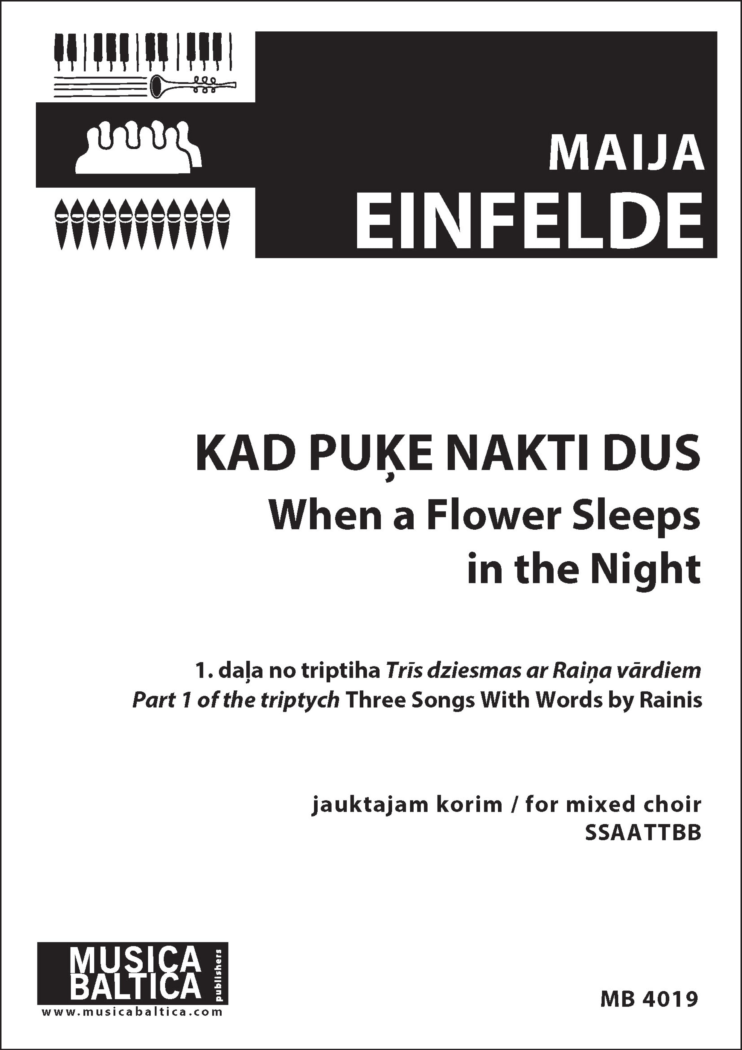 Kad puke nakti dus (When a Flower Sleeps in the Night) (Mixed Choir) Cover Image