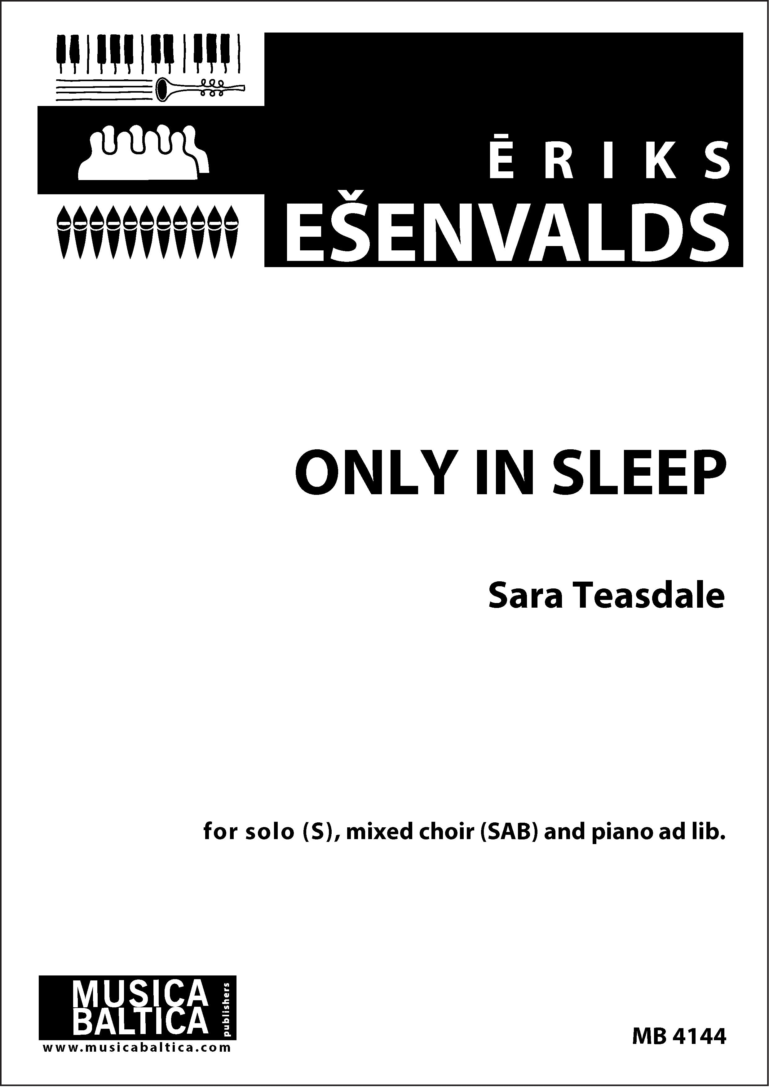 Only in Sleep (Mixed Choir, SAB) Cover Image