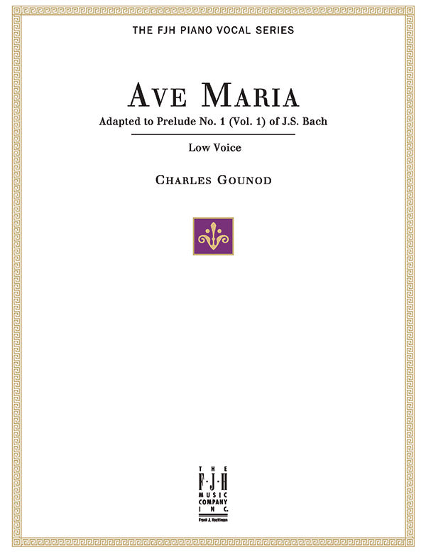 Ave Maria, For Low Voice and Piano Sheet Music Preview