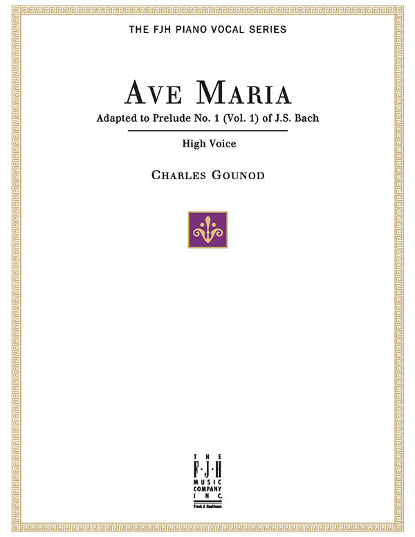 Ave Maria, For High Voice and Piano Sheet Music Preview