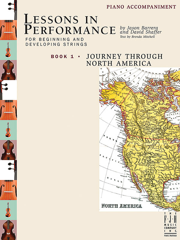 Lessons in Performance Book 1, Journey Through North America - Piano Accompaniment Cover Image